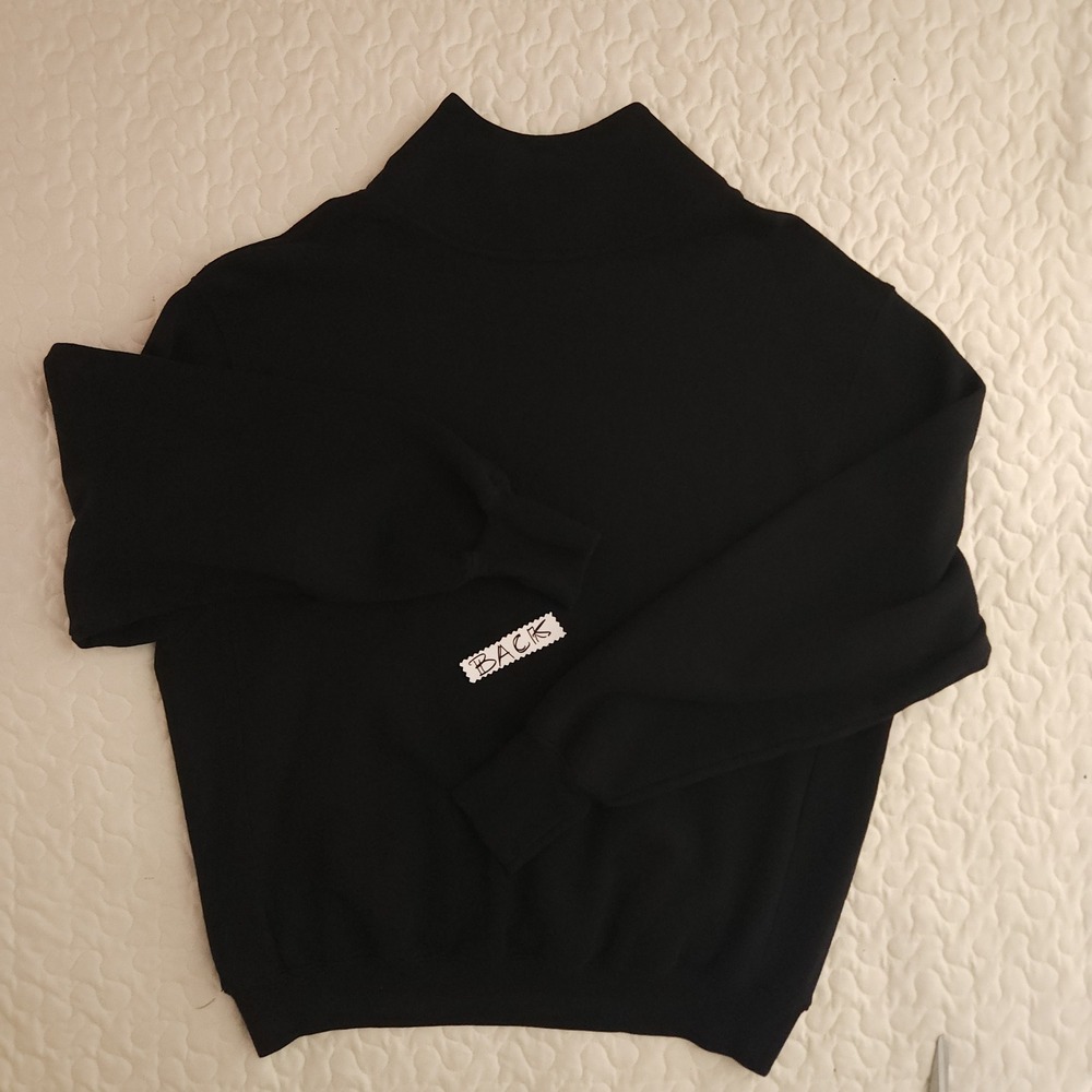 Joah Brown Sweatshirt Black Mock Neck Oversized Soft Relaxed Cabincore chest 46" - Picture 9 of 11